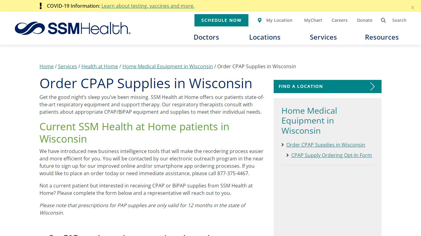 Order CPAP Supplies in Wisconsin | SSM Health